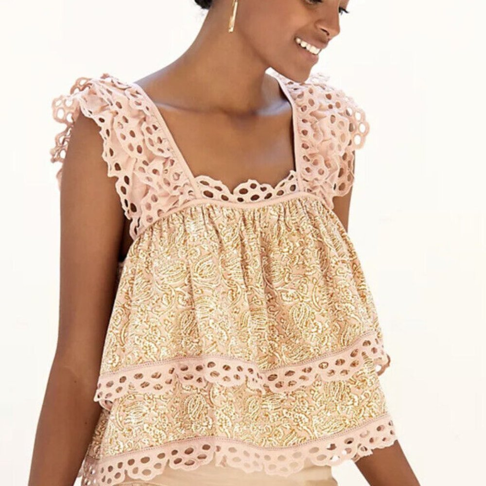 Anthropologie letmebe swing cropped tank top size large